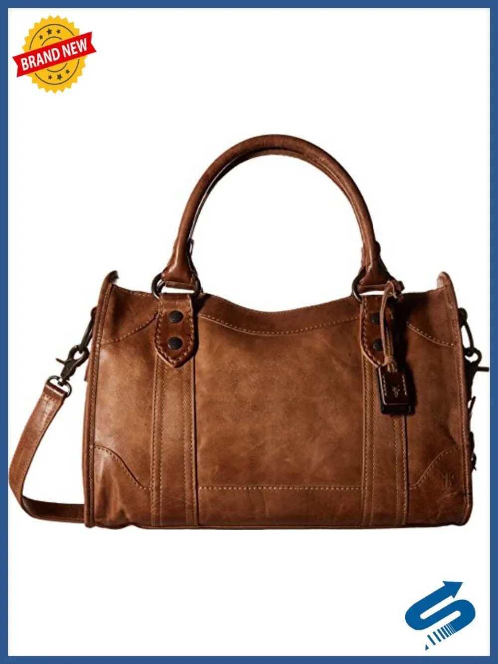 Italian Leather Satchel Crossbody Bag Top Zip